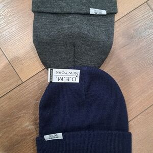 D.E.M New York Unisex 2-Pack Beanie Hats Knit Cuffed Skull Caps Warm Winter